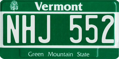 VT license plate NHJ552