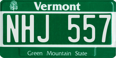VT license plate NHJ557