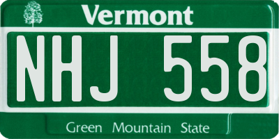VT license plate NHJ558
