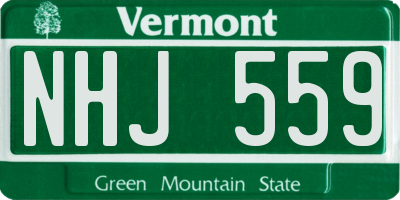 VT license plate NHJ559