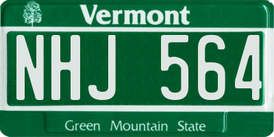 VT license plate NHJ564
