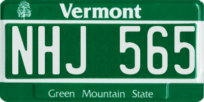VT license plate NHJ565