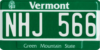 VT license plate NHJ566