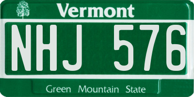 VT license plate NHJ576