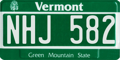 VT license plate NHJ582