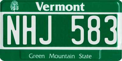 VT license plate NHJ583