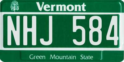 VT license plate NHJ584
