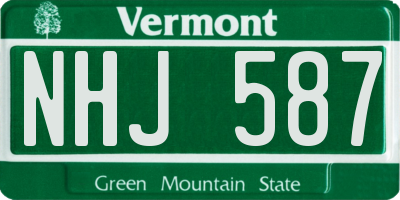 VT license plate NHJ587
