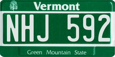 VT license plate NHJ592