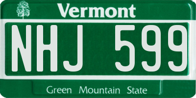 VT license plate NHJ599
