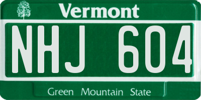 VT license plate NHJ604