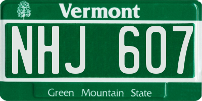 VT license plate NHJ607