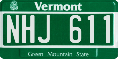 VT license plate NHJ611