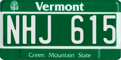 VT license plate NHJ615