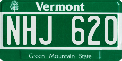 VT license plate NHJ620