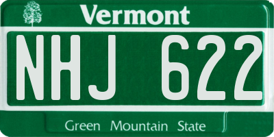 VT license plate NHJ622