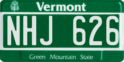 VT license plate NHJ626