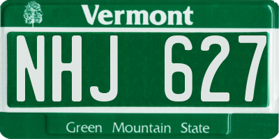 VT license plate NHJ627