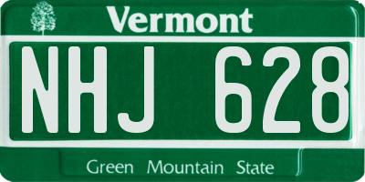 VT license plate NHJ628