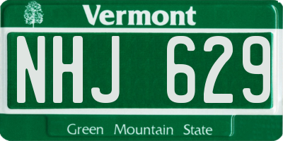 VT license plate NHJ629