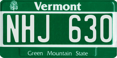 VT license plate NHJ630