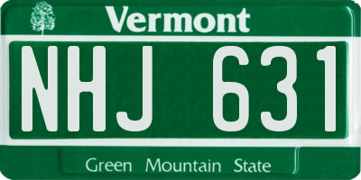 VT license plate NHJ631