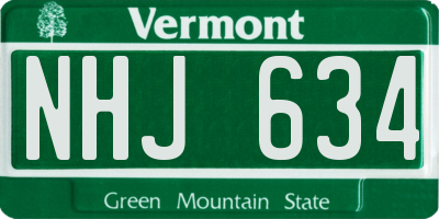 VT license plate NHJ634