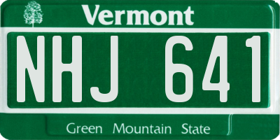 VT license plate NHJ641