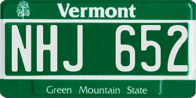 VT license plate NHJ652