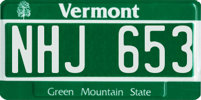 VT license plate NHJ653