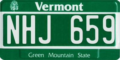 VT license plate NHJ659