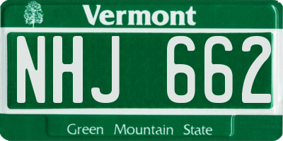 VT license plate NHJ662