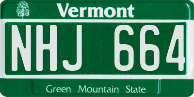 VT license plate NHJ664