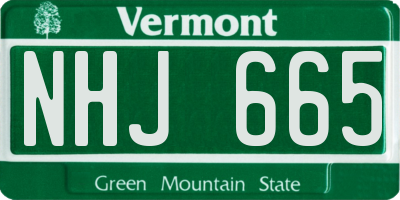 VT license plate NHJ665