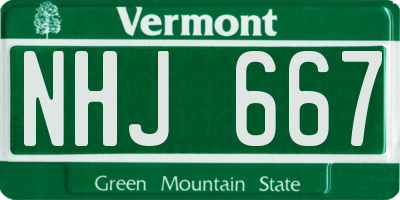 VT license plate NHJ667
