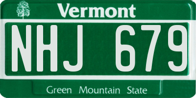VT license plate NHJ679