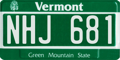 VT license plate NHJ681