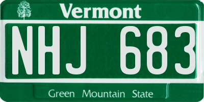 VT license plate NHJ683