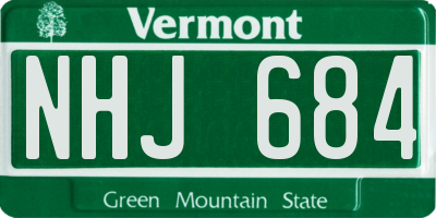 VT license plate NHJ684