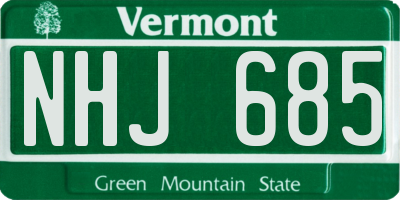 VT license plate NHJ685