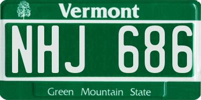 VT license plate NHJ686