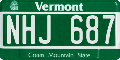 VT license plate NHJ687
