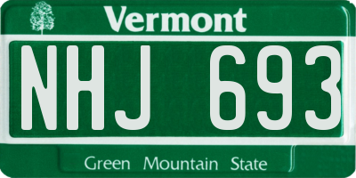 VT license plate NHJ693