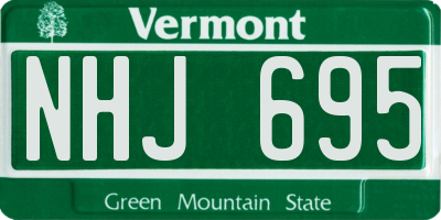 VT license plate NHJ695