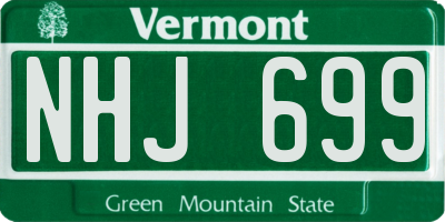 VT license plate NHJ699