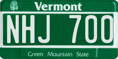 VT license plate NHJ700