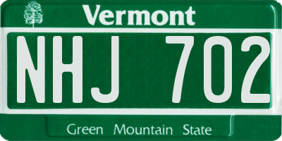 VT license plate NHJ702