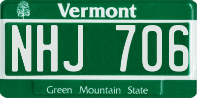 VT license plate NHJ706