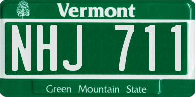 VT license plate NHJ711