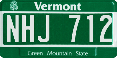 VT license plate NHJ712